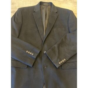 Lauren Ralph Lauren Black Wool Blend Blazer‎ Mens Two Button Lapel Pockets Lined